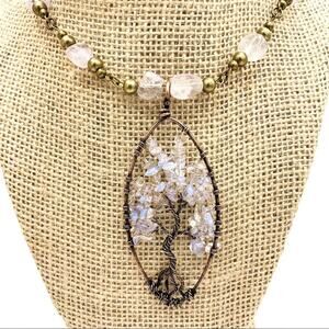 TREE‎ of Life Opal snd Quartz necklace.